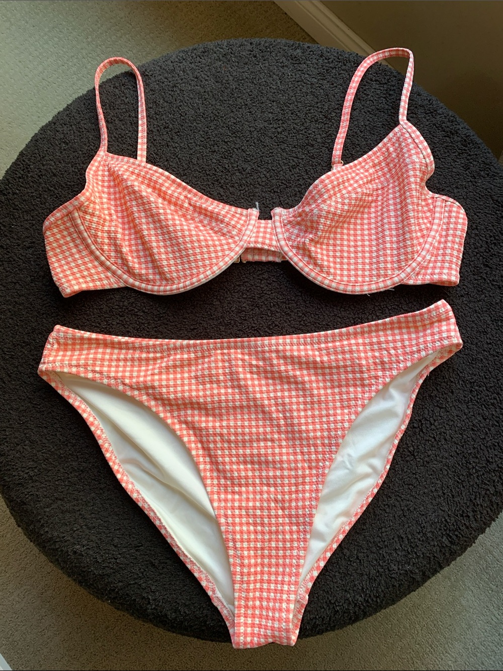 Old Navy Pink Gingham Bikini Set with Underwire Top